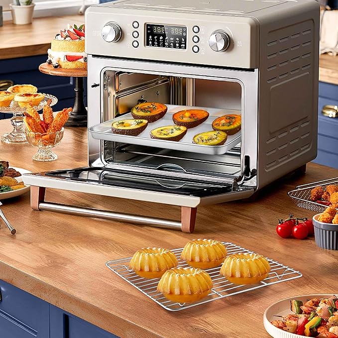 Homikit Baking Sheet with Wire Rack, 9 x 7 Inch Stainless Steel Cookie Sheets for Baking, Small Baking Pan with Cooling Rack, Nonstick Metal Mini Toaster Oven Bacon Tray, Rust Free & Dishwasher Safe