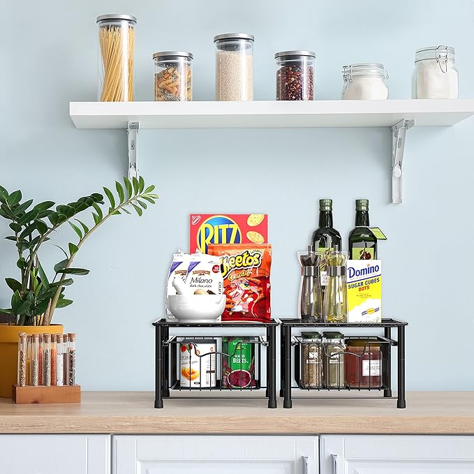 Simple Houseware Stackable Basket Drawer, Black