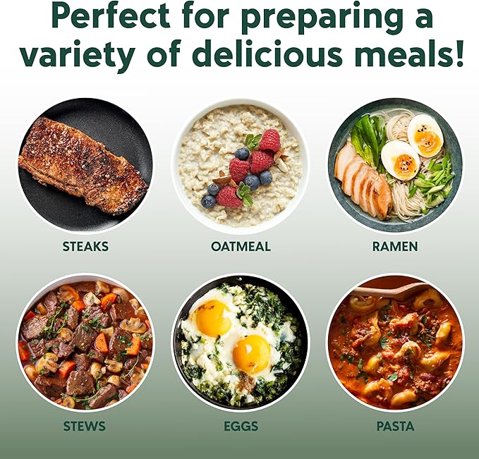 COOK WITH COLOR Electric Hot Pot, 1.6L Mini Cooker, 700W Power, Non-Stick Surface, Thermal Cut-Out Protection, Perfect for Rice, Noodles, Soups, Stews, Dorms, Apartments, and Small Kitchens, Dark Sage