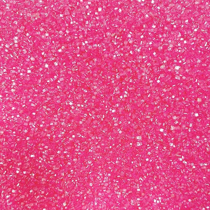 Sentovac Hot Pink Sanding Sugar for Baking Edible Sparkling Sugar Sprinkles Coarse Sugar Crystals for Baking Topping Cake Cookie Cupcake Topper Ice Cream Decoration Supplies 3.2 OZ