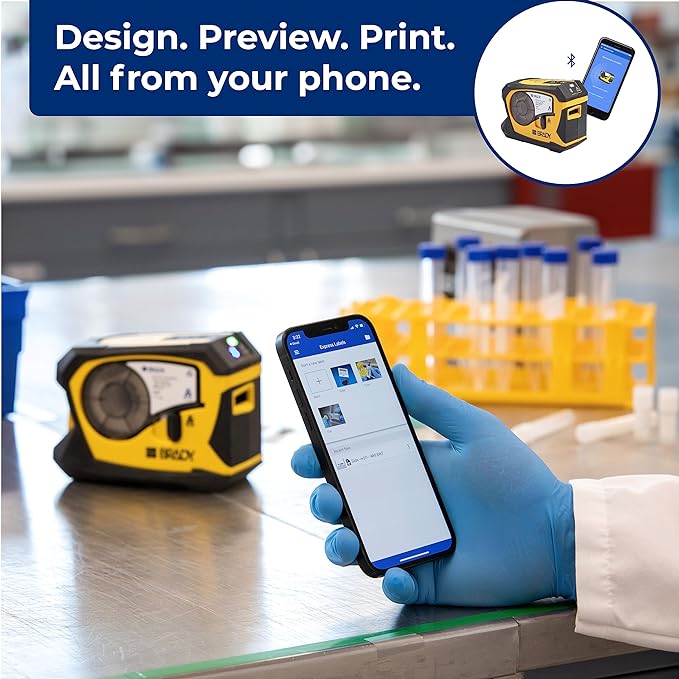 Brady M211 Portable Bluetooth Monochrome Label Printer, Yellow/Black