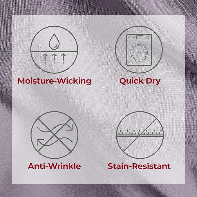 Mellanni Split King Sheets Set - 5 PC Iconic Collection Bedding - Hotel Luxury, Extra Soft, Cooling Bed Sheets - Wrinkle, Fade, Stain Resistant (Split King, Hazy Lilac)