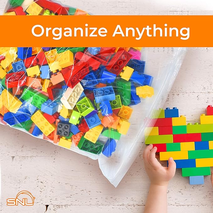 SNL Quality Zipper Lock Extra Large Jumbo Reclosable Clear Disposable Plastic Bags, Strong | 16" X 19" - 2 MIL - 100 Bags