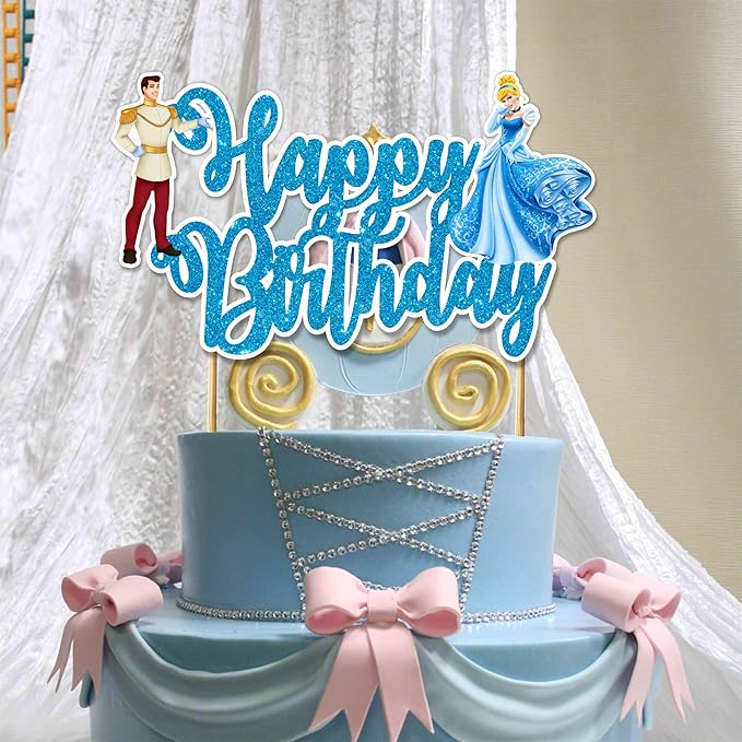 Cnderela Happy Birthday Cake Topper