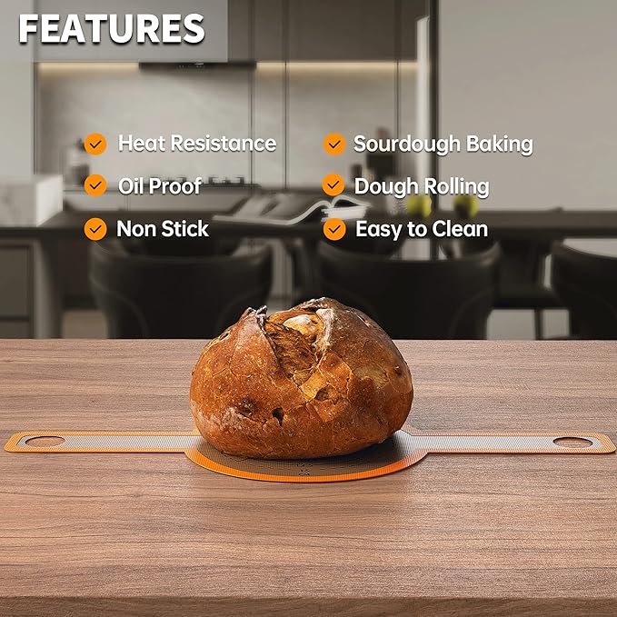 GUYDREMAT Bread Sling - Perfect Silicone Baking Mat for Sourdough Bread Baking – Superior Cast in Iron Dutch Oven Liner, 2 Pieces with Storage Band in GUY DREAM Classic Pack