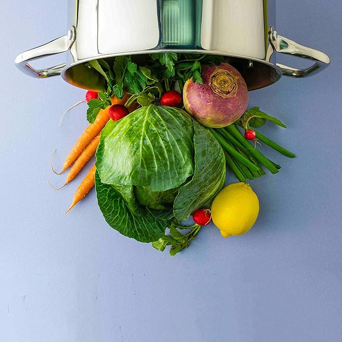 Turbo Pot® FreshAir™ Rapid Boil Stainless Steel 8 qt. Stock Pot, time-and-energy saving cookware for gas stove