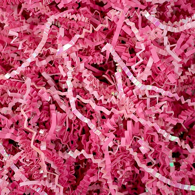 MagicWater Crinkle Cut Paper for Gift Baskets - 2LB - Diamond Strawberry - Perfect for Shredded Paper Filler, Basket Filler, Gift Boxes, Bridesmaid Gifts, Halloween Stuffers & More – For All Occasions