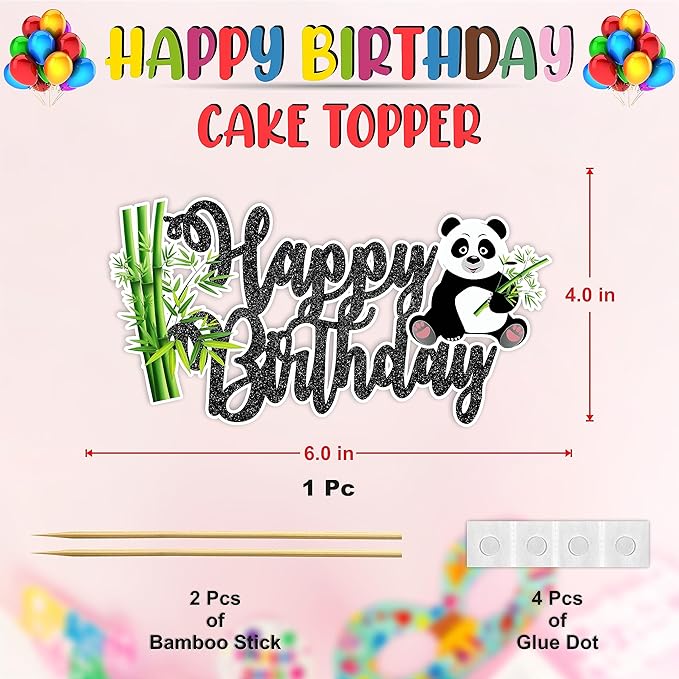 Seyal® Panda Happy Birthday Cake Topper