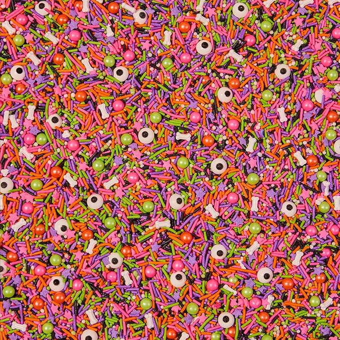 Fancy Sprinkles Limited Edition Halloween Drop Dead Gorgeous Sprinkles Dessert Decorating Sprinkles, Real Sugar, Edible Glitter, For Ice Cream, Cookies, Cakes and Cupcakes (0.5c)