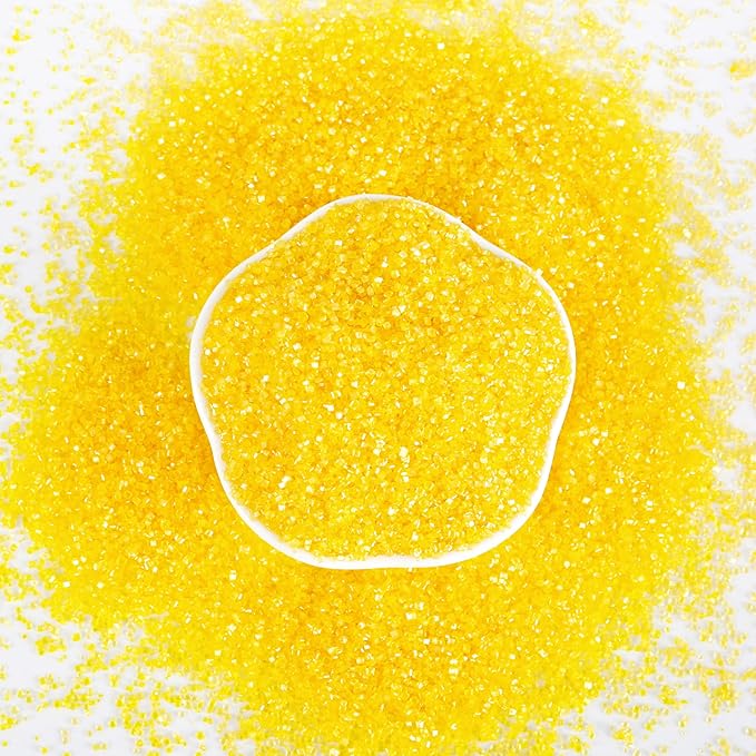 Kasvan Yellow Sanding Sugar Sprinkles - Edible Sugar Crystals, Baking Cake Decorations, Ice Cream Toppings cupcake Decorating, Wedding Party Chirstmas Supplies, 85g/3.2oz