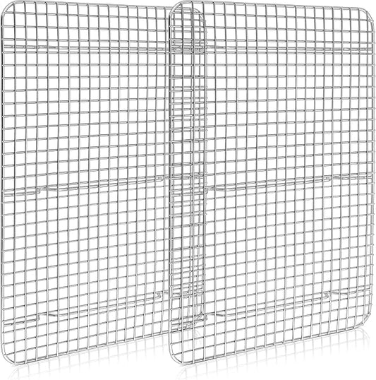 Homikit 2 Pack Cooling Racks, 16.5 x 11.5 Inch Stainless Steel Large Baking Rack Set for Cooking Roasting Grilling, Bacon Bread Pizza Oven Wire Racks Fit 18x13 Half Sheet, Heavy Duty & Dishwasher Safe