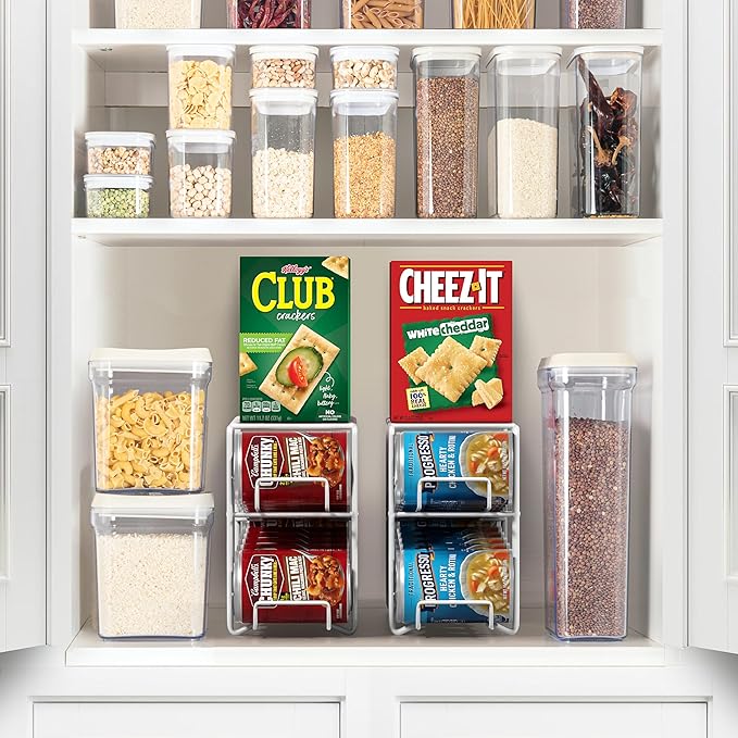 Sorbus Soda Can Rack Beverage Dispenser – Soda Can Organizer Dispenses 12 Standard Size 12oz Soda Cans - Can Organizer for Refrigerator Soda Can Dispenser Rack Organizer (2 Pack, White)