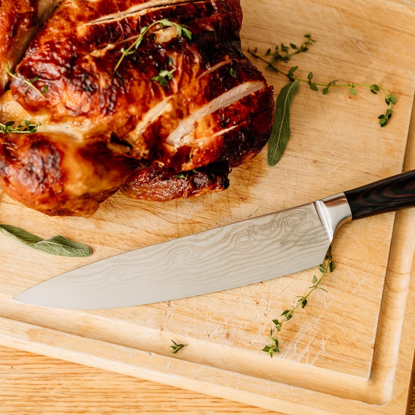 Yatoshi 5 Piece Knife Set - Pro Kitchen Knife Set Ultra Sharp High Carbon Stainless Steel with Ergonomic Handle