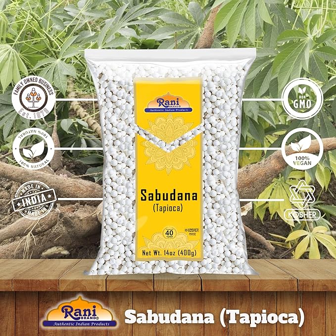 Rani Sabudana (Tapioca/Sago) Pearls 14oz (400g) ~ All Natural | Vegan | No Colors | NON-GMO | Indian Origin