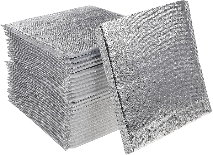 Operitacx 50pcs Thermal Aluminum Reusable Insulation Cold Pouch for Food Grocery Bag Holder Insulated Bag Insulated Mailers for Cold Mailers Food Disposable Ice Bag Camping