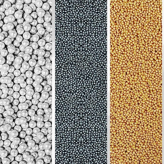 Confect Edible Galaxy Sprinkles | Sprinkles for Cakes & Cupcakes Decoration | pack of 5 Mix Black, Champagne Gold, Sliver, Grey & Golden Pearl | Vegan, Gluten-Free, Nut-Free, Soy-Free, Dairy-Free, Palm Oil-Free- 5 Oz