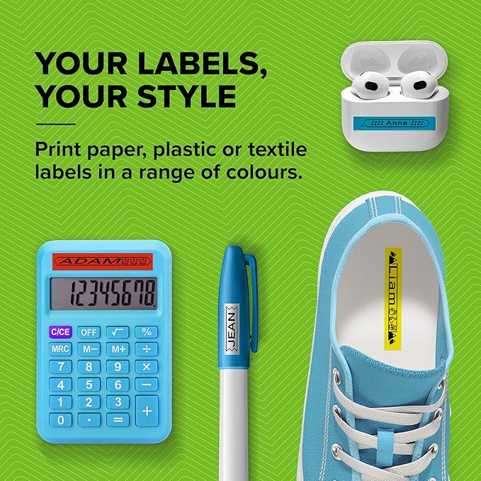 DYMO LetraTag 200B Bluetooth Label Maker | Compact Label Printer | Connects Through Bluetooth Wireless Technology to iOS and Android | Includes 1 White Paper Label Tape | Pistachio Yellow