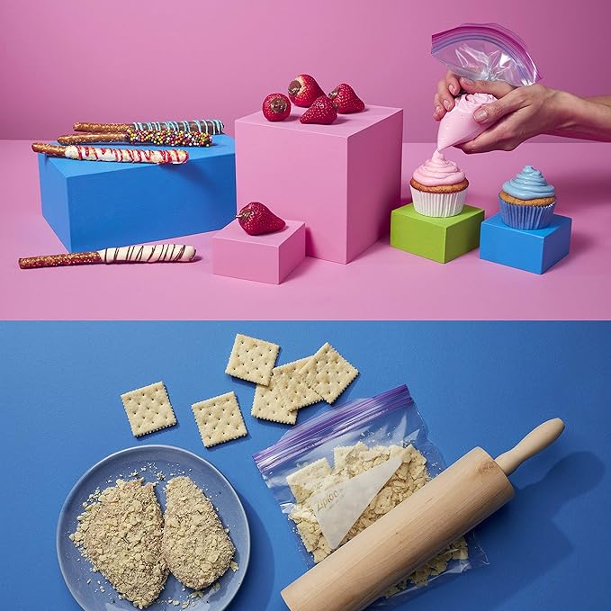 SC Johnson Professional Ziploc Storage Bags, For Food Organization and Storage, Double Zipper, 2 Gallon, 100 Count