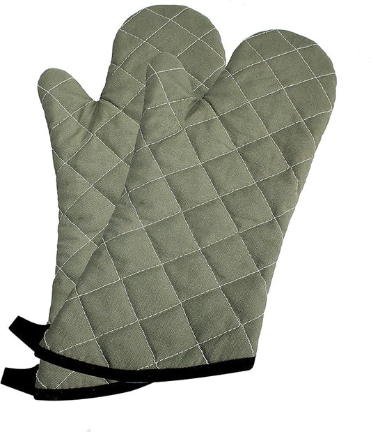 ARCLIBER Oven Mitts Heat Fire Resistant Oven Mitts 425 ° F, Quilted Terry Cloth Cotton Soft Lining Oven Gloves, Extra Long Kitchen Mittens for Cooking Baking