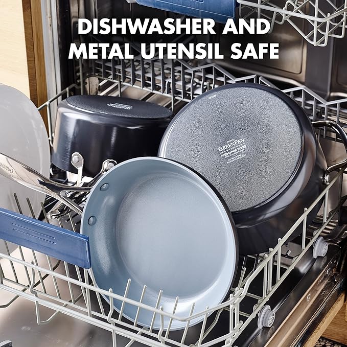 GreenPan Valencia Pro Hard Anodized Healthy Ceramic Nonstick 1.66QT and 3.3QT Saucepan Pot Set with Lids, PFAS-Free, Induction, Dishwasher and Oven Safe, Gray