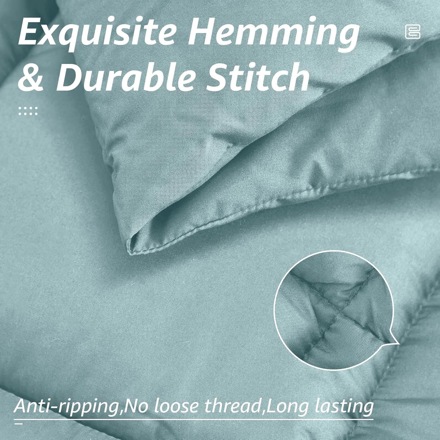 HYLEORY All Season Full Size Bed Comforter - Cooling Down Alternative Quilted Duvet Insert with Corner Tabs - Winter Warm - Machine Washable - Turquoise