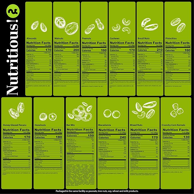 NUT CRAVINGS - Mixed Nuts Gift Basket in Reusable Diamond Wooden Tray + Green Ribbon (12 Assortments) Food Arrangement, Healthy Snack Care Package, Food Assortments