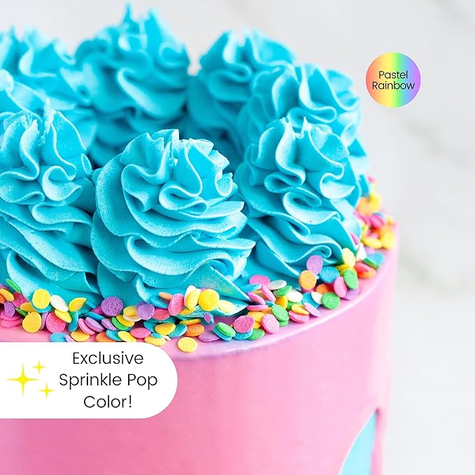 Pastel Confetti Sprinkle Mix| Made In USA By Sprinkle Pop| Pink Yellow Purple Orange Blue White 3MM Confetti Sprinkles| Easter Sprinkles Confetti For Decorating Cakes Cookie Cupcakes Ice Cream, 4oz