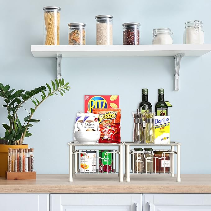 Simple Houseware Stackable Basket Drawer, White