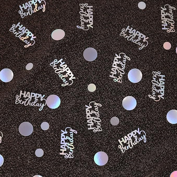 300PC Circle Dots Birthday Confetti for Table Iridescent Happy Birthday Table Scatters Party Decorations
