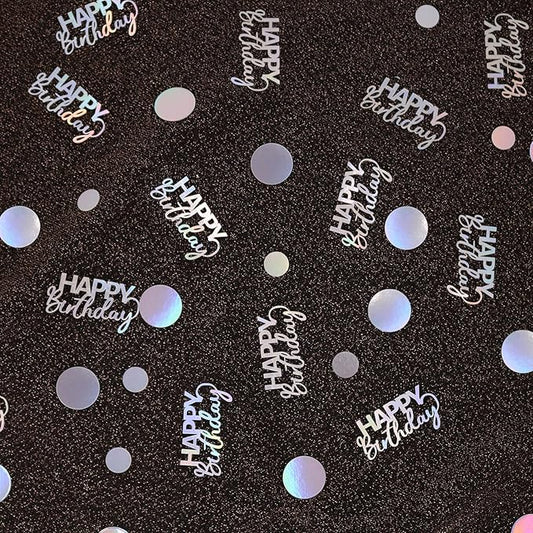 300PC Circle Dots Birthday Confetti for Table Iridescent Happy Birthday Table Scatters Party Decorations