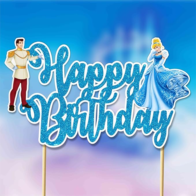 Cnderela Happy Birthday Cake Topper