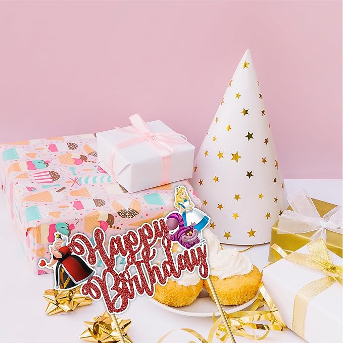Seyal® Alice in Wondrland Happy Birthday Cake Topper