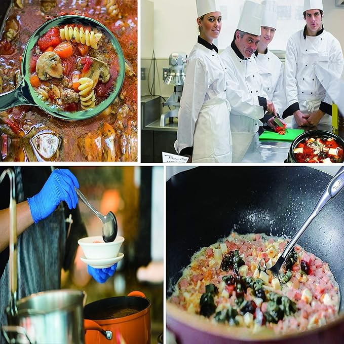 High Grade Soup Ladle,Cooking Ladle for Soup,Heat-proof Design of Hollow Handle,Stainless Steel Kitchen Utensil（4ouce/13.5 Inch)