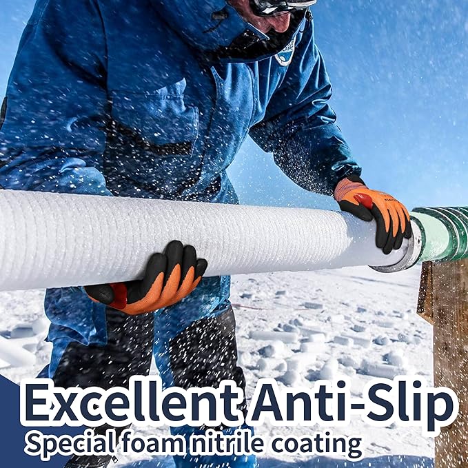 Schwer FreezeGuard-X Winter Work Gloves for Men and Women, ANSI A9 Cut Resistant Gloves for Extreme Protection, Freezer Glove With Super Grip, Thermal Insulated, Non PFAS, PM3326-W (XXL,2 Pairs)