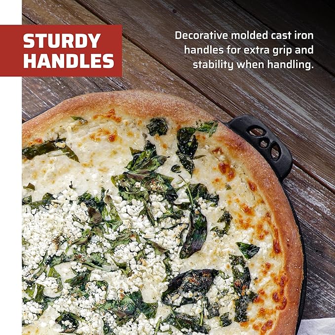 Camp Chef 14-Inch Cast Iron Pizza Pan, 14 inches, Black