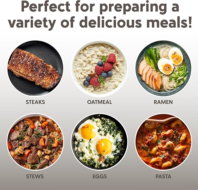 COOK WITH COLOR Electric Hot Pot, 1.6L Mini Cooker, 700W Power, Non-Stick Surface, Thermal Cut-Out Protection, Perfect for Rice, Noodles, Soups, Stews, Dorms, Apartments, and Small Kitchens, Greige