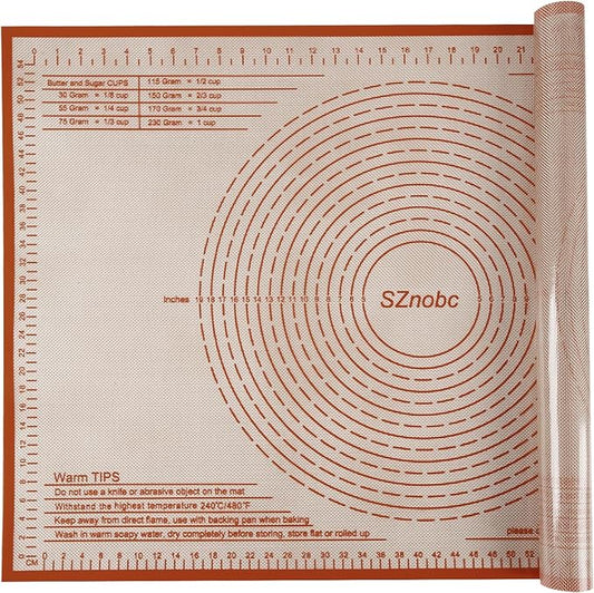 Silicone Baking Mat 36x24 Inch Nonstick Pastry Mat Perfect for Dough Mat, Pastry Board, Kitchen Counter Mat - For Dough, Pastry, Pie Crust, Fondant, Cookies, Bread, Pasta/Pizza, Red