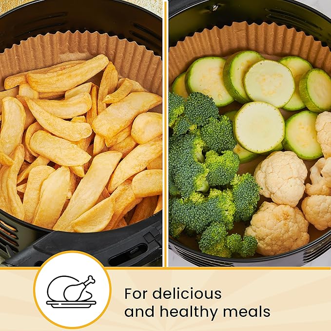250 pcs Air Fryer Liners for Ninja, Round Disposable Airfryer Paper Liners – Non-Stick and Oil Proof for Easy Cleanup, Great for Oven, Pans & Baking – 8 Inch for 5-8 qt Basket