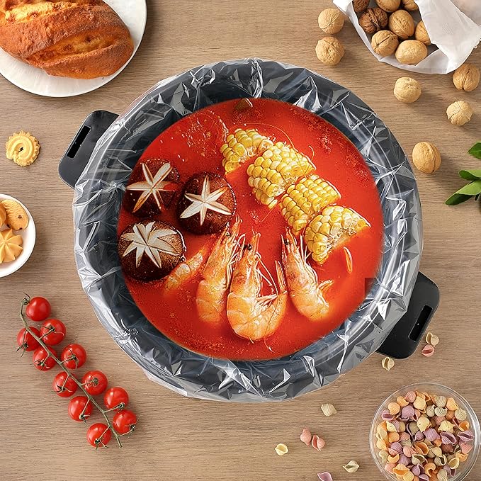 20 Pack Slow Cooker Liners for 3-8 Quart Crock Pot, 13"x 21" Large Size Disposable Oval Slow Cooker Bags, BPA-Free and Easy to Clean