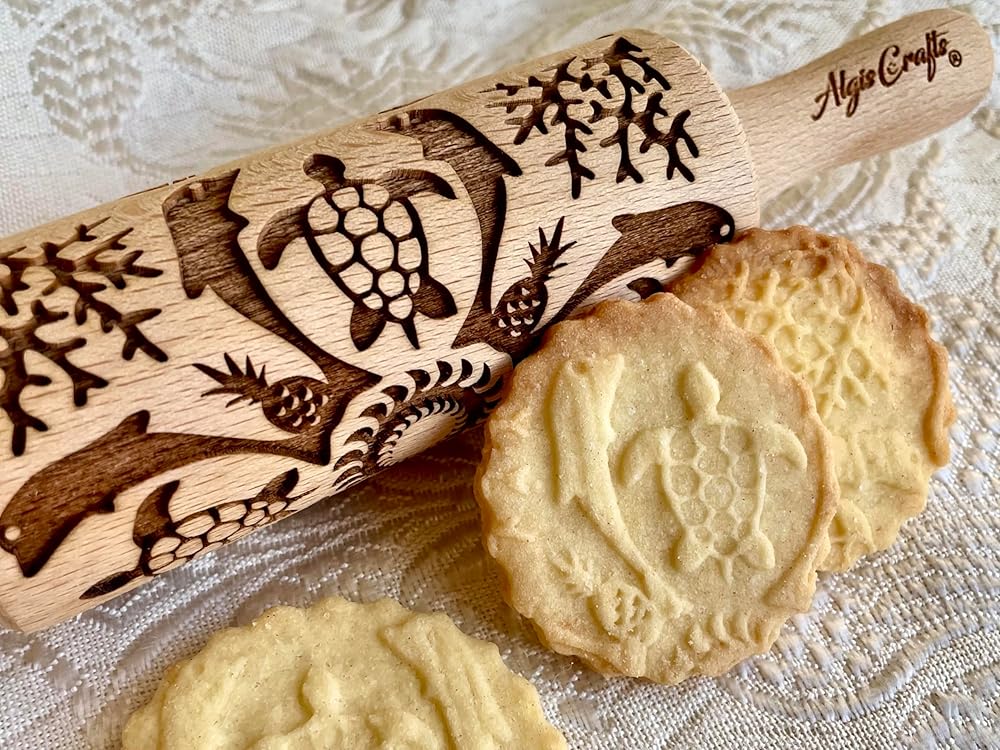 HAWAII 3 KID Rolling Pin SET. Wooden Laser Cut Mini Rolling Pins for cookies, play dough, salt dough by Algis Crafts