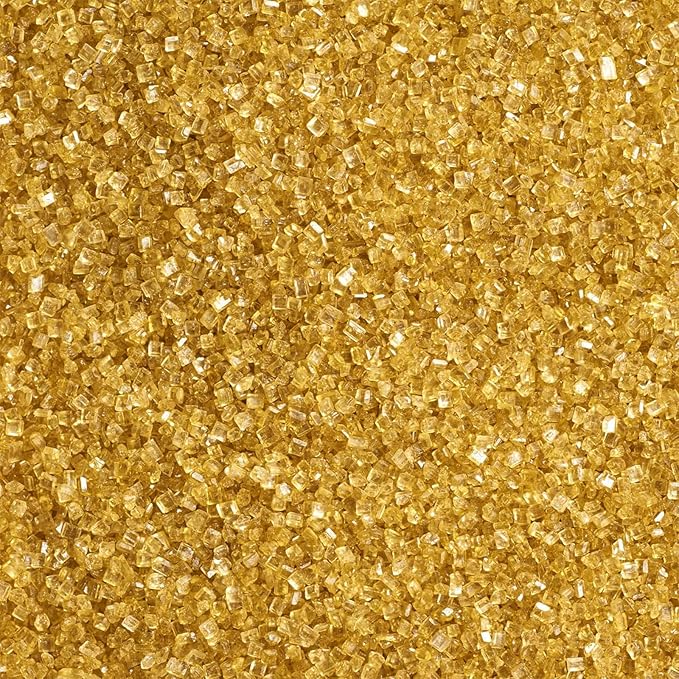 Sentovac Gold Sanding Sugar for Baking Edible Sparkling Sugar Sprinkles Coarse Sugar Crystals for Baking Topping Cake Cookie Cupcake Topper Ice Cream Decoration Supplies 3.2 OZ