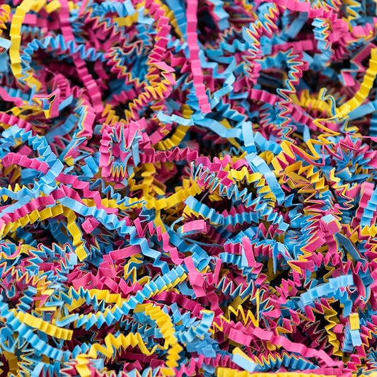 MagicWater Crinkle Cut Paper for Gift Baskets - 2LB - Fiesta Blend - Perfect for Shredded Paper Filler, Basket Filler, Gift Boxes, Bridesmaid Gifts, Halloween Stuffers & More – Ideal for All Occasions