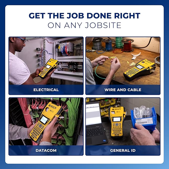 Brady M410 Handheld Portable Label Printer Kit with Carrying Case, Label Cartridge, Rechargeable Battery and Charger, 11.5" H x 6" W x 3.5" H