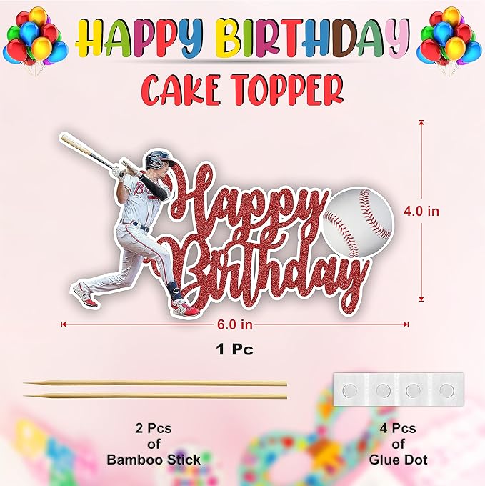 Seyal® Baseball Happy Birthday Cake Topper