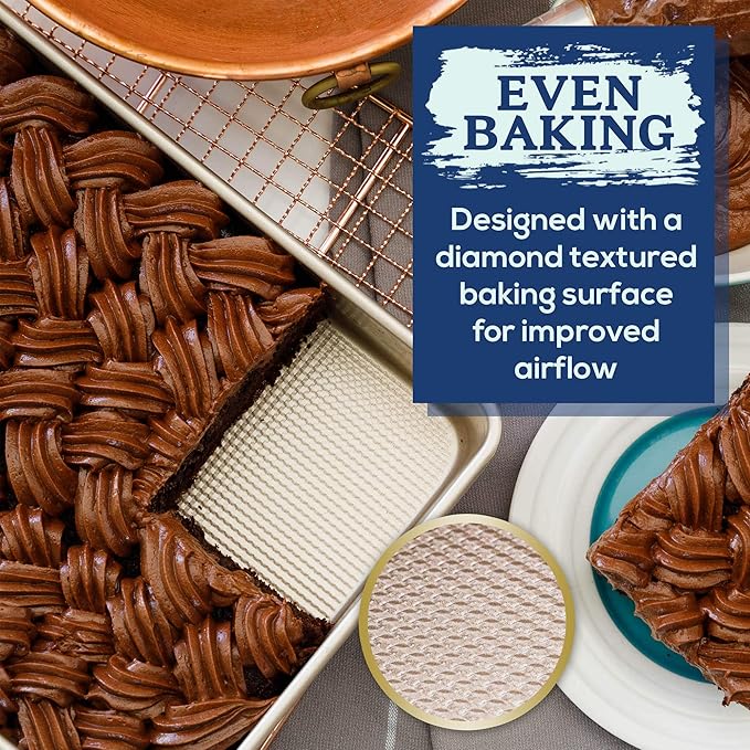 Ultra Cuisine 9x13 Inch Cake Baking And Brownie Pan - Easy Cleaning And Low Maintenance - Elevated Non-Stick Even Baking Experience - Food Safe Coating - Bake Like A Pro For A Lifetime