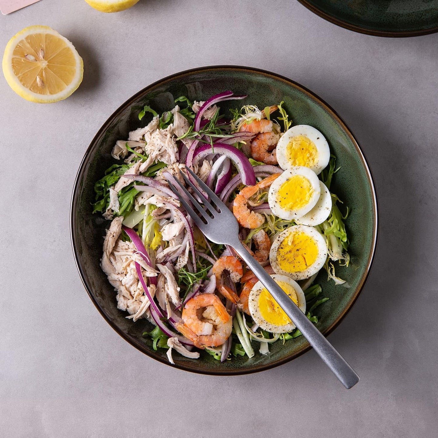 LERATIO Large Pasta Bowls,38oz Ceramic Pasta Bowls,9.0" Reactive Glaze Pasta Bowl Set of 4,Microwave & Dishwasher,Oven Safe,Wide Serving Bowls for Salad,Pasta,Fruit,Scratch Resistant-Green