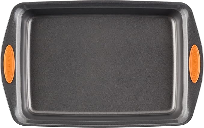 Rachael Ray Bakeware, Nonstick Baking / Cake Pan With Lid and Grips, Rectangle - 9 Inch x 13 Inch, Gray