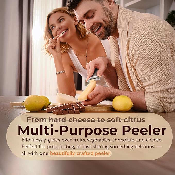100% Stainless Steel Potato Peelers, 5Y warranty, Fruit Peeler for Kitchen, Ultra-Sharp, Ergonomic Handle, Vegetable Peelers for Kitchen, Dishwasher Safe, Pelador de papas, Veggie Peeler