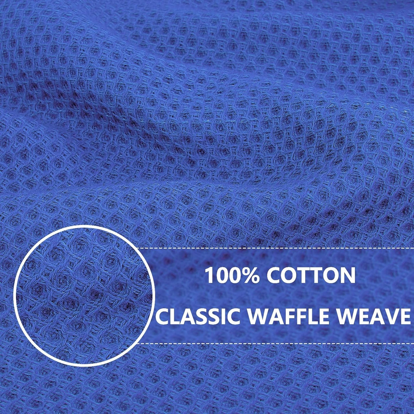 Homaxy 100% Cotton Waffle Weave Kitchen Dish Cloths, Ultra Soft Absorbent Quick Drying Dish Towels, 12 x 12 Inches, 8-Pack, Blueberry