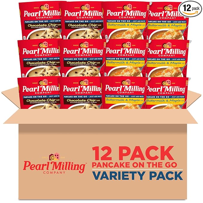 Pearl Milling Company Pancake Cups, 2 Flavor Variety, 2.11 Oz, Pack of 12